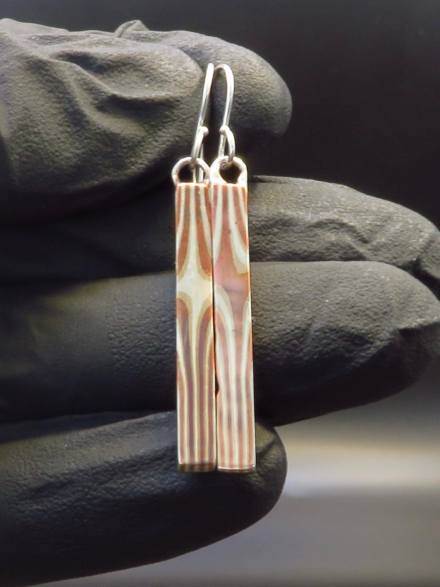 Mokume Gane drop earrings