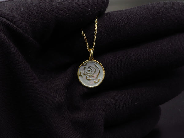 Abstract Rose pendant- Gold Vermeil