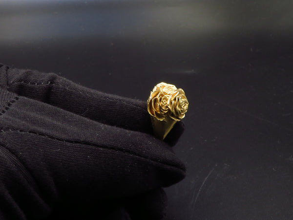 Rose Signet ring - Statement jewelry - Gold Vermeil