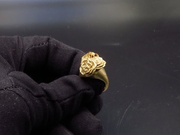 Rose Signet ring - Statement jewelry - Gold Vermeil