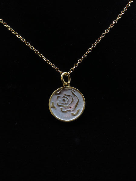 Abstract Rose pendant- Gold Vermeil