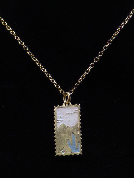 Desert Stamp pendant - A Charming Fusion of Nature and Elegance